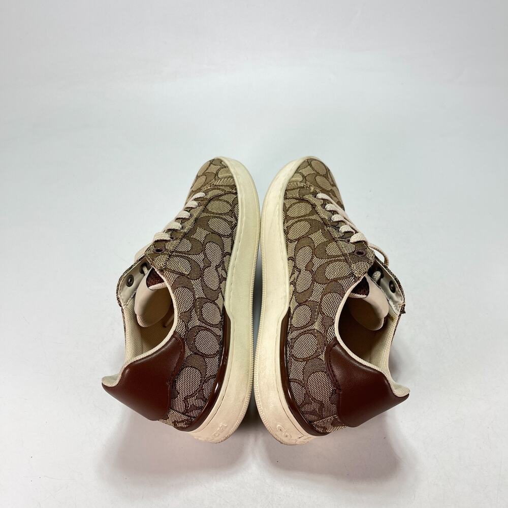 Coach Clip Khaki Saddle Brown Low Top Casual Sneakers Shoes G4967 Womens Sz 7.5B - Picture 5 of 8